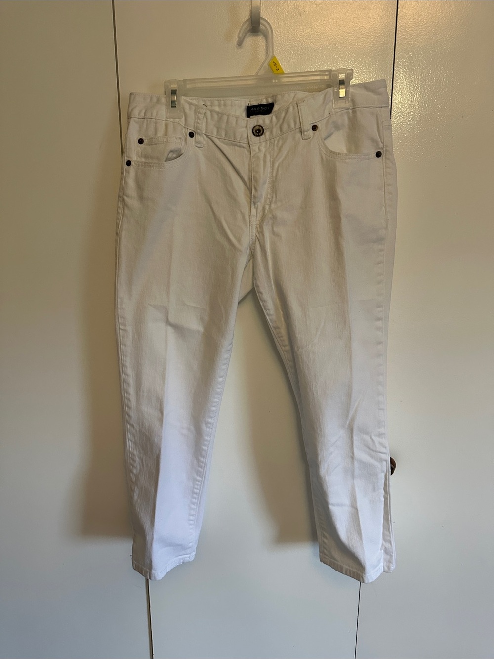 Madison White Ankle Crop Jeans